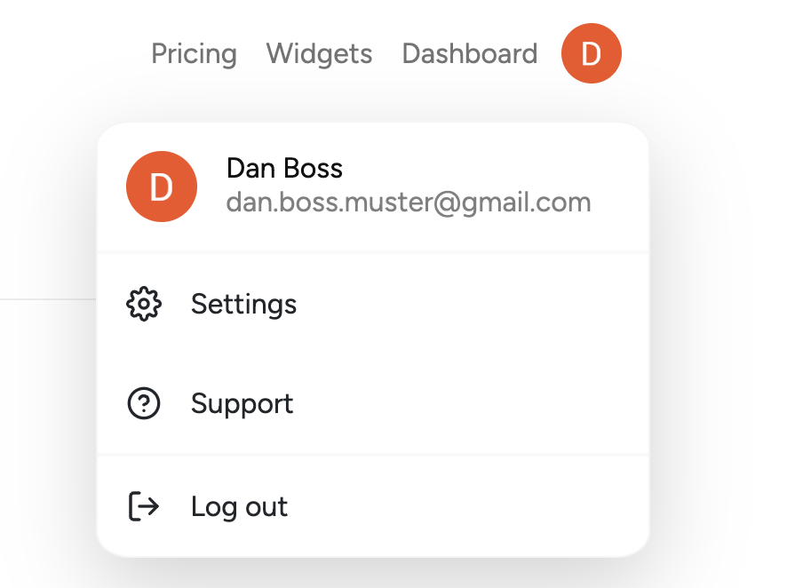 Click on your avatar and this menu will appear