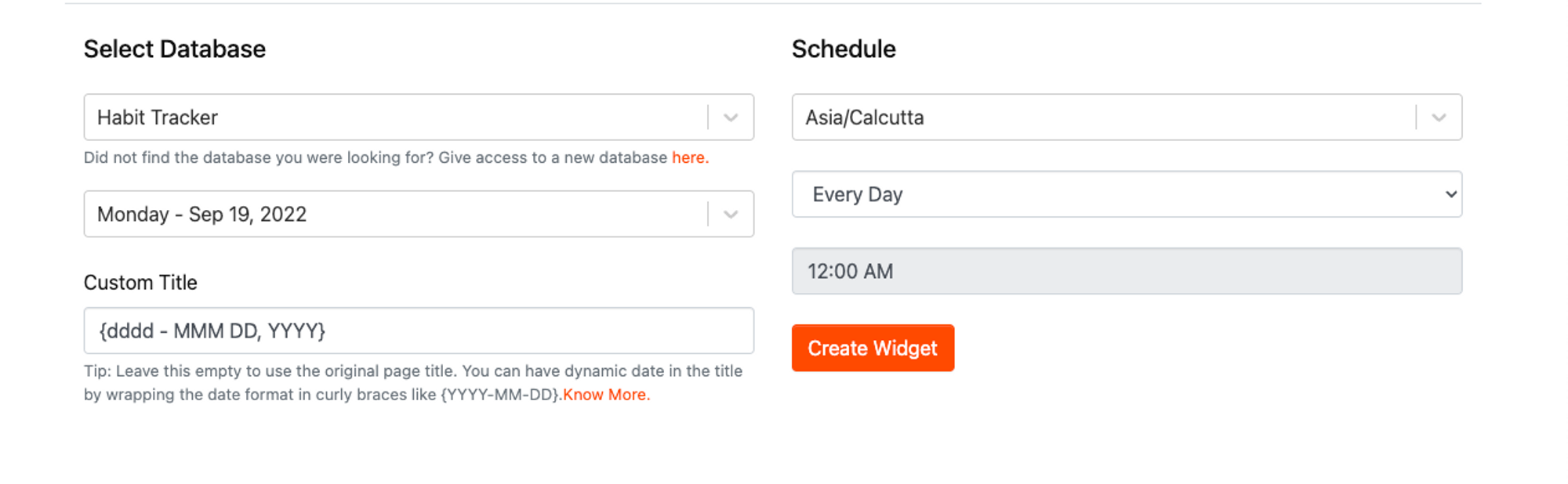 Daily Habit Tracker Configuration